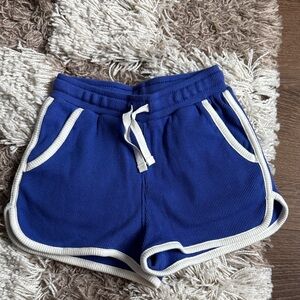 💙 Tea Collection Ribbed Drawstring Shorts with White Trim - Size 5